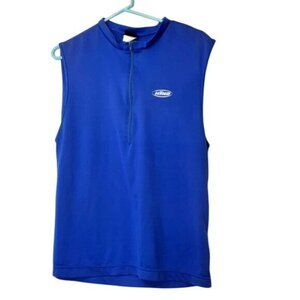 Hind Mens Blue Sleeveless Cycling Vest With Back‎ Zipper Pocket Medium